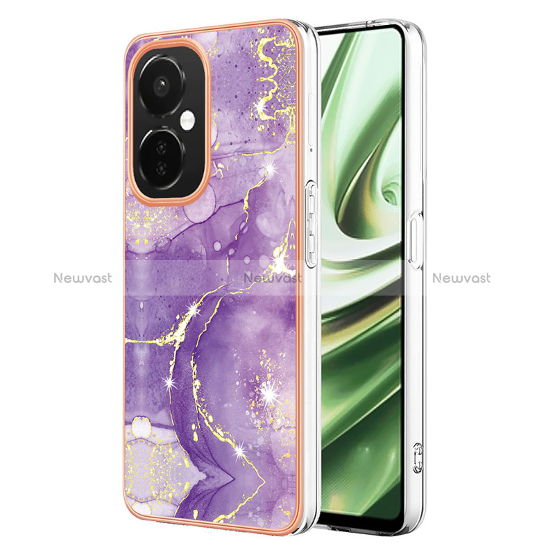 Silicone Candy Rubber Gel Fashionable Pattern Soft Case Cover Y01B for OnePlus Nord CE 3 Lite 5G Purple