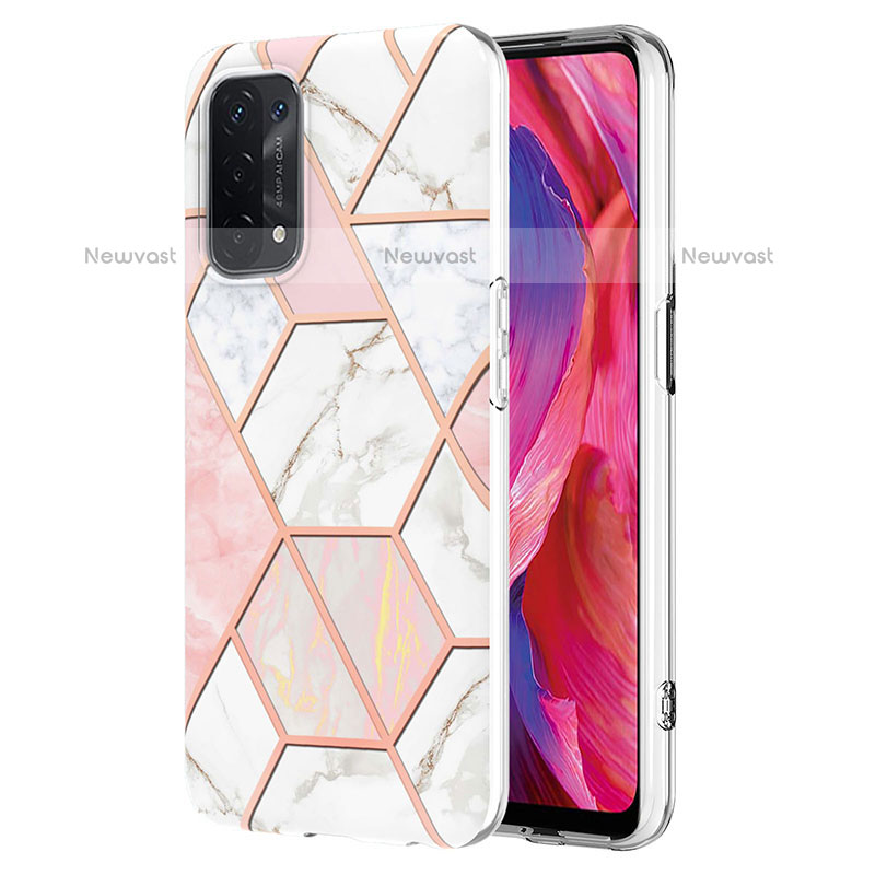 Silicone Candy Rubber Gel Fashionable Pattern Soft Case Cover Y01B for Oppo A93 5G Pink