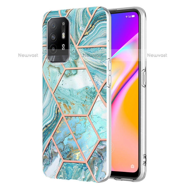 Silicone Candy Rubber Gel Fashionable Pattern Soft Case Cover Y01B for Oppo F19 Pro+ Plus 5G Matcha Green