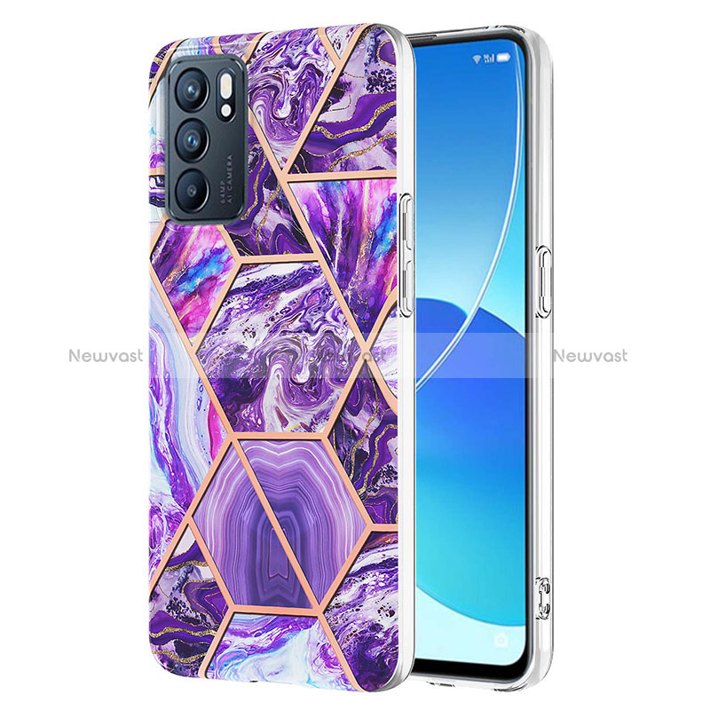 Silicone Candy Rubber Gel Fashionable Pattern Soft Case Cover Y01B for Oppo Reno6 5G