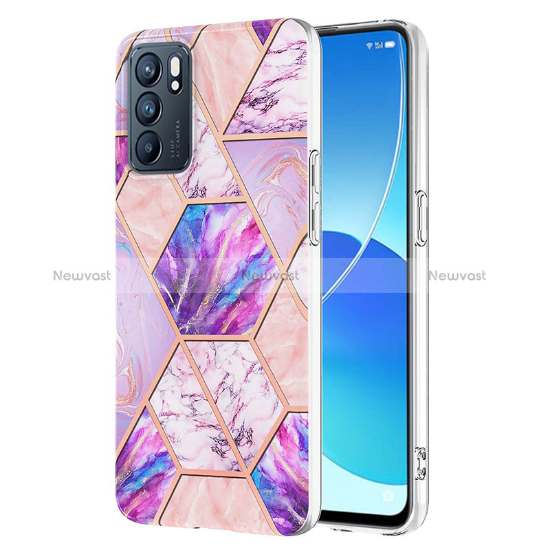 Silicone Candy Rubber Gel Fashionable Pattern Soft Case Cover Y01B for Oppo Reno6 5G