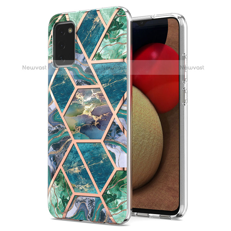 Silicone Candy Rubber Gel Fashionable Pattern Soft Case Cover Y01B for Samsung Galaxy A02s Midnight Green