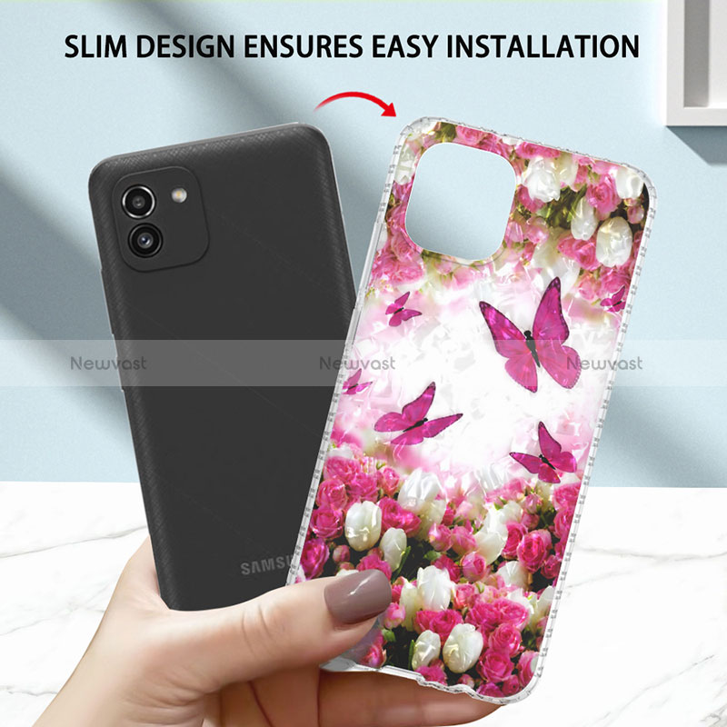 Silicone Candy Rubber Gel Fashionable Pattern Soft Case Cover Y01B for Samsung Galaxy A03