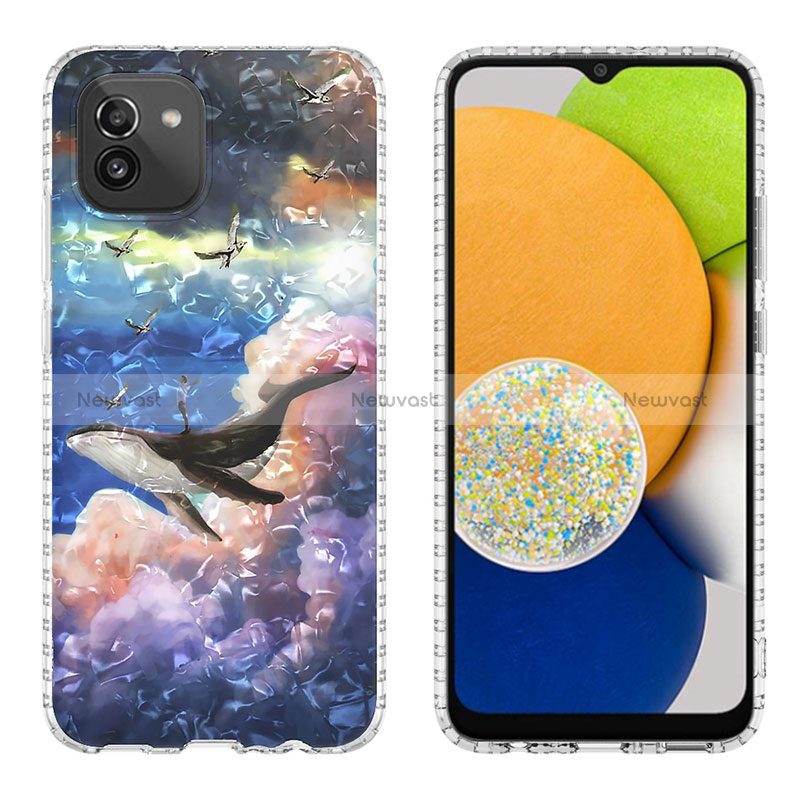 Silicone Candy Rubber Gel Fashionable Pattern Soft Case Cover Y01B for Samsung Galaxy A03 Colorful
