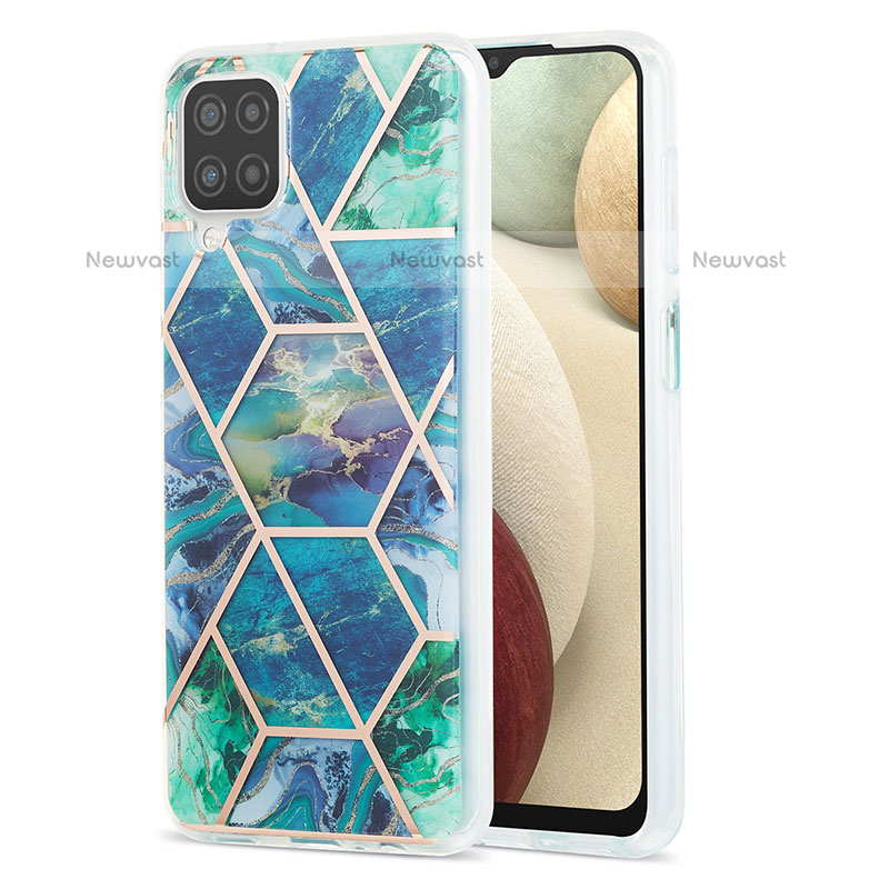 Silicone Candy Rubber Gel Fashionable Pattern Soft Case Cover Y01B for Samsung Galaxy A12 Midnight Green