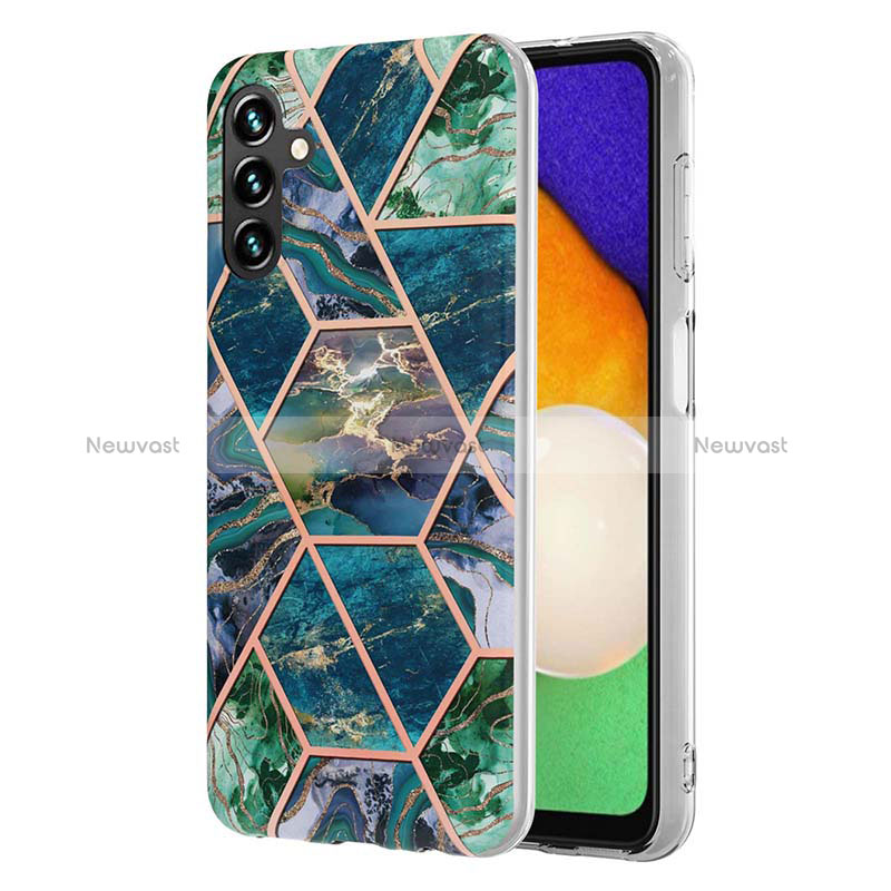 Silicone Candy Rubber Gel Fashionable Pattern Soft Case Cover Y01B for Samsung Galaxy A13 5G Midnight Green