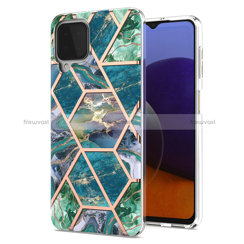 Silicone Candy Rubber Gel Fashionable Pattern Soft Case Cover Y01B for Samsung Galaxy A22 4G Midnight Green