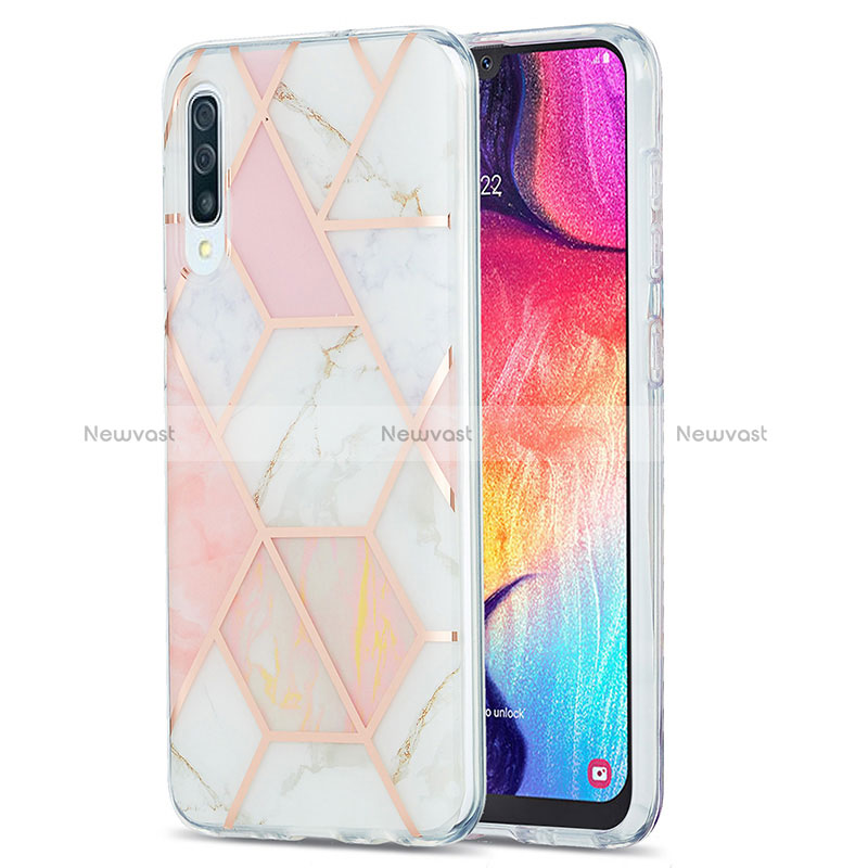 Silicone Candy Rubber Gel Fashionable Pattern Soft Case Cover Y01B for Samsung Galaxy A30S Pink