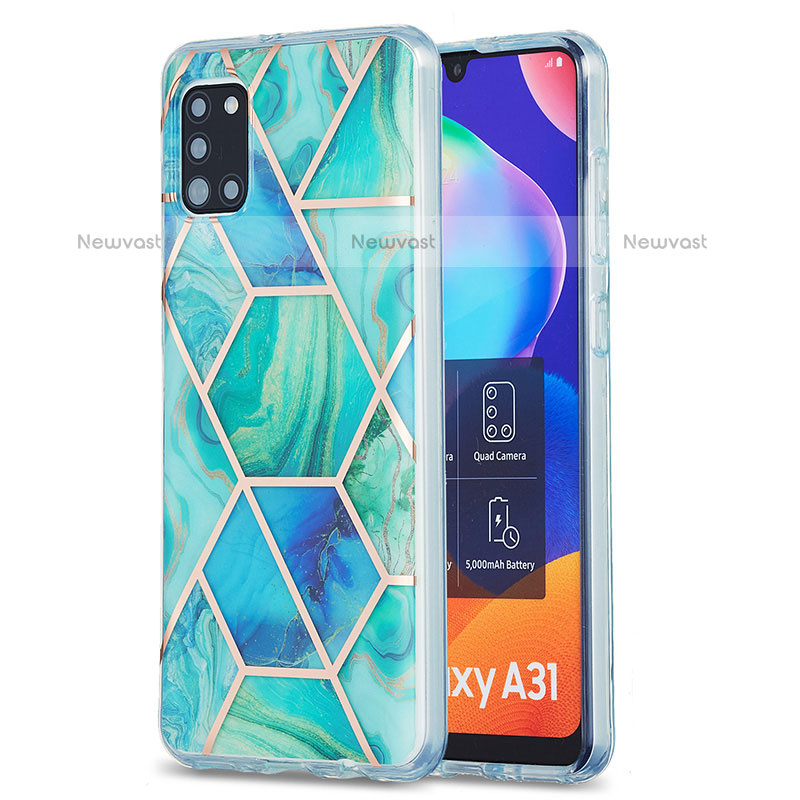 Silicone Candy Rubber Gel Fashionable Pattern Soft Case Cover Y01B for Samsung Galaxy A31 Green