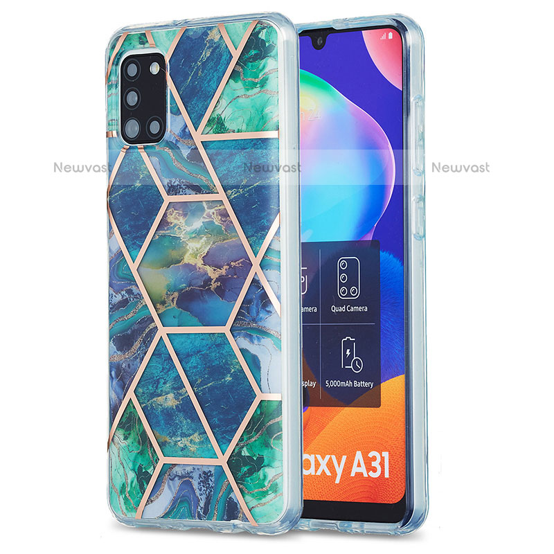 Silicone Candy Rubber Gel Fashionable Pattern Soft Case Cover Y01B for Samsung Galaxy A31 Midnight Green