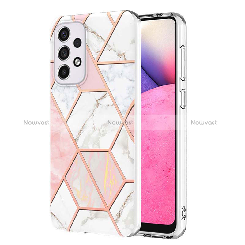 Silicone Candy Rubber Gel Fashionable Pattern Soft Case Cover Y01B for Samsung Galaxy A33 5G Pink