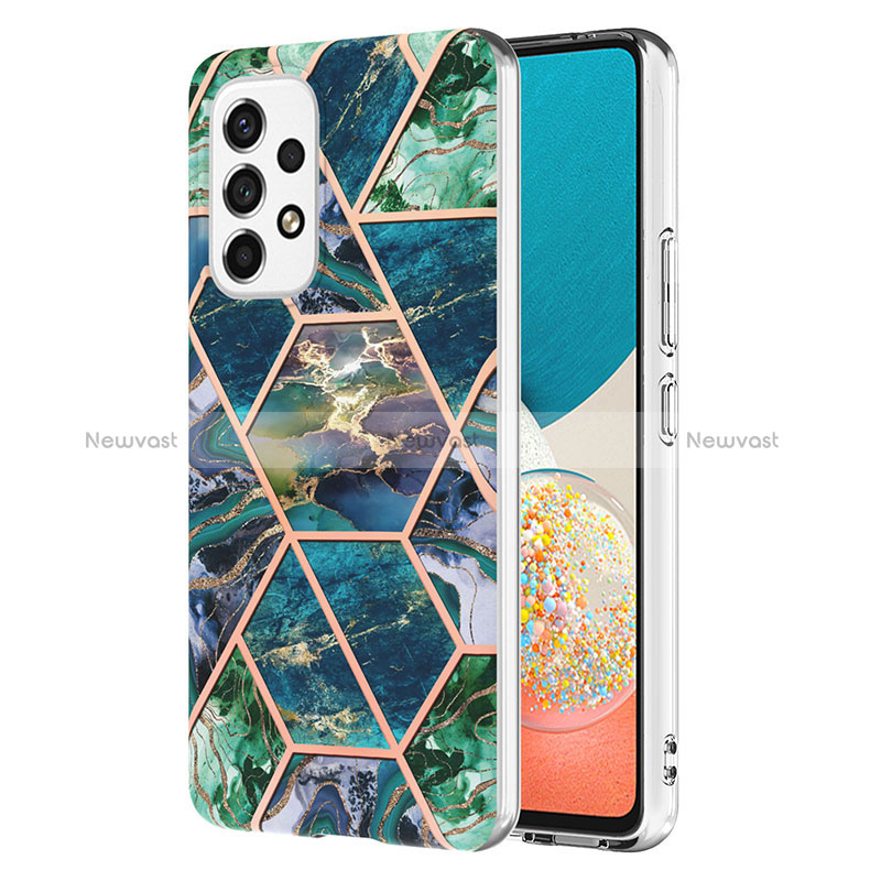 Silicone Candy Rubber Gel Fashionable Pattern Soft Case Cover Y01B for Samsung Galaxy A53 5G Midnight Green
