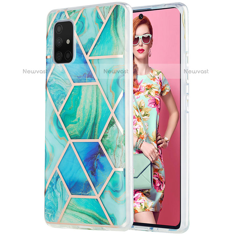 Silicone Candy Rubber Gel Fashionable Pattern Soft Case Cover Y01B for Samsung Galaxy A71 4G A715 Green