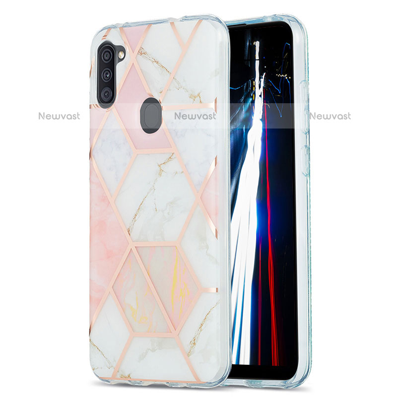 Silicone Candy Rubber Gel Fashionable Pattern Soft Case Cover Y01B for Samsung Galaxy M11 Pink