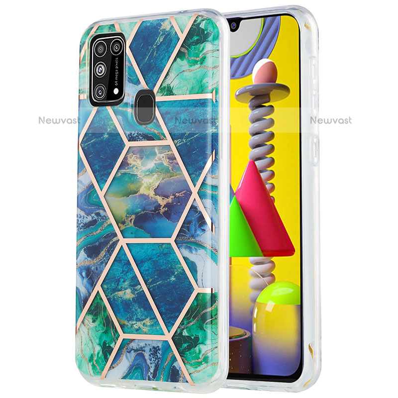 Silicone Candy Rubber Gel Fashionable Pattern Soft Case Cover Y01B for Samsung Galaxy M31 Midnight Green