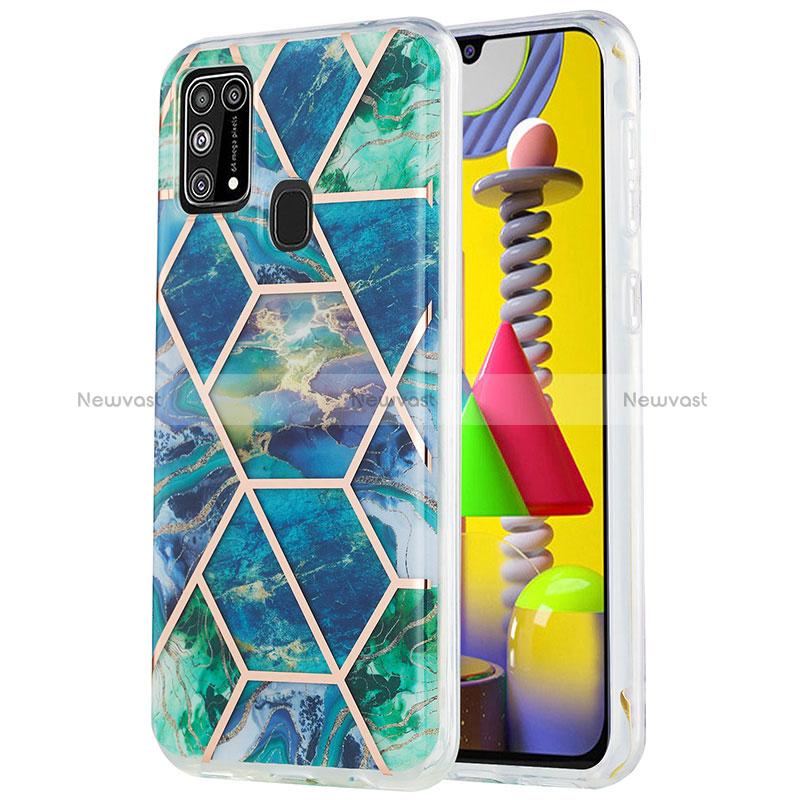 Silicone Candy Rubber Gel Fashionable Pattern Soft Case Cover Y01B for Samsung Galaxy M31 Prime Edition Midnight Green