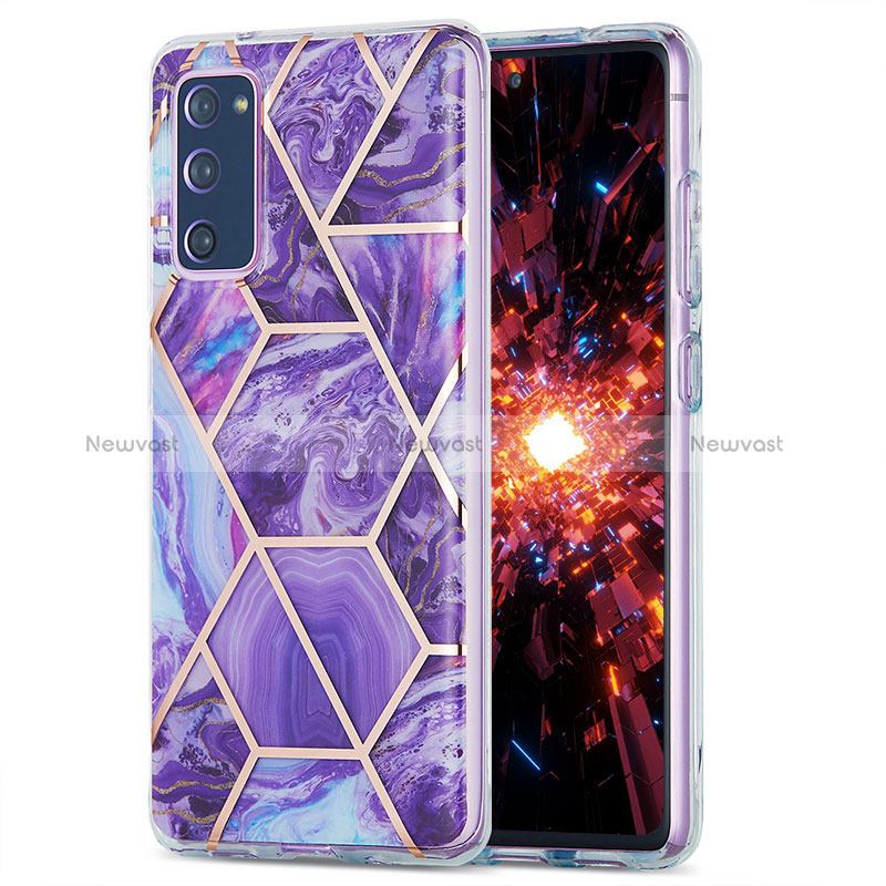 Silicone Candy Rubber Gel Fashionable Pattern Soft Case Cover Y01B for Samsung Galaxy S20 Lite 5G Purple