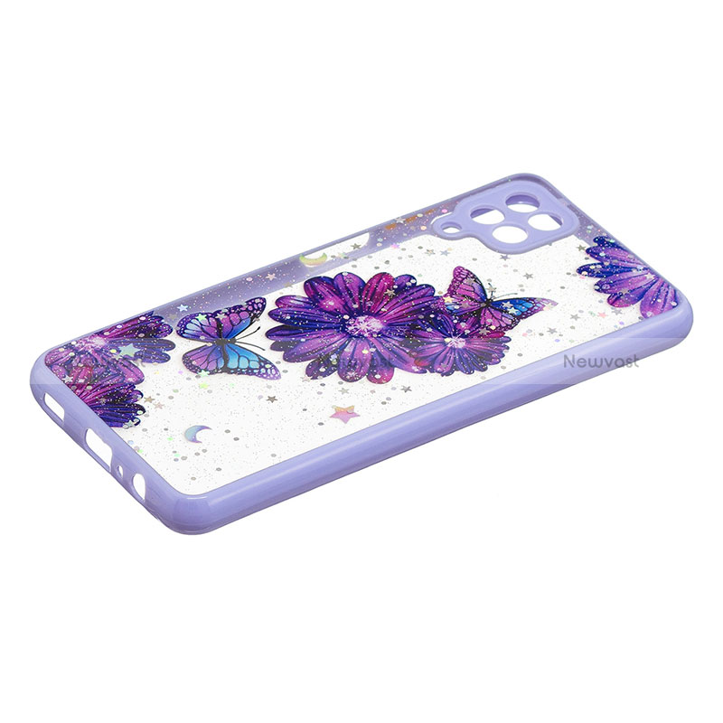 Silicone Candy Rubber Gel Fashionable Pattern Soft Case Cover Y01X for Samsung Galaxy A12 5G Purple