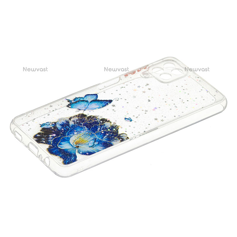 Silicone Candy Rubber Gel Fashionable Pattern Soft Case Cover Y01X for Samsung Galaxy A12 Blue