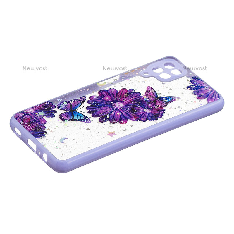 Silicone Candy Rubber Gel Fashionable Pattern Soft Case Cover Y01X for Samsung Galaxy A12 Purple