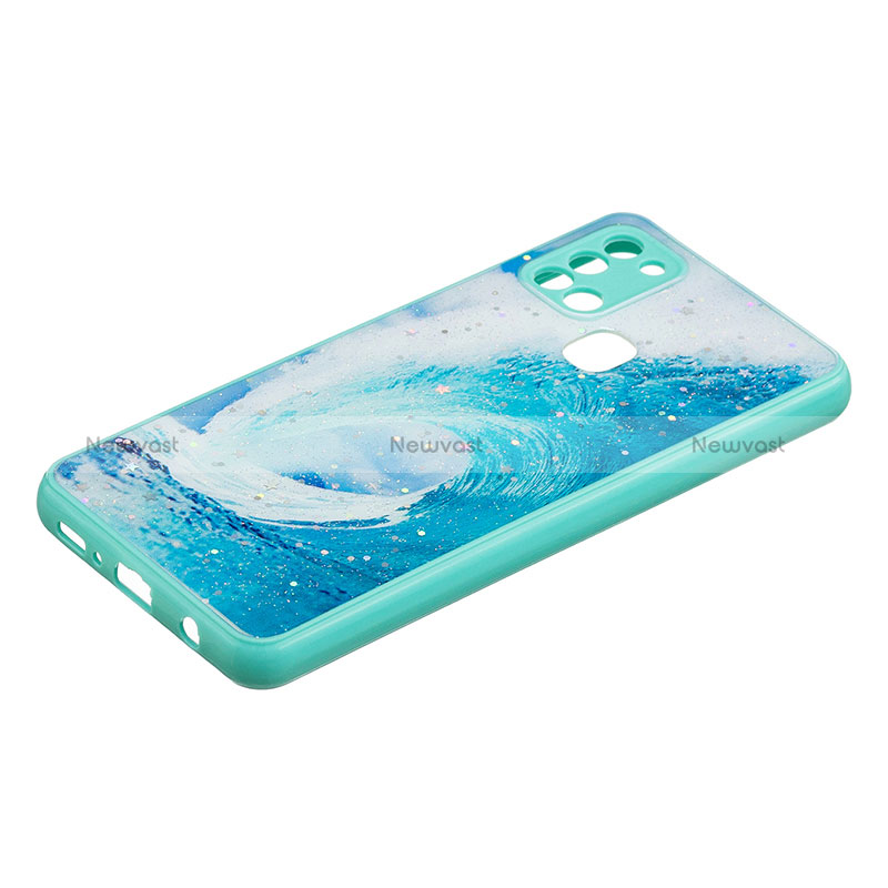 Silicone Candy Rubber Gel Fashionable Pattern Soft Case Cover Y01X for Samsung Galaxy A21s Green