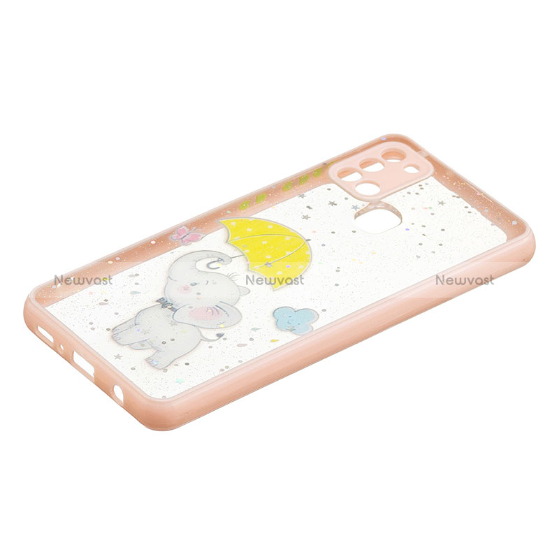 Silicone Candy Rubber Gel Fashionable Pattern Soft Case Cover Y01X for Samsung Galaxy A21s Yellow