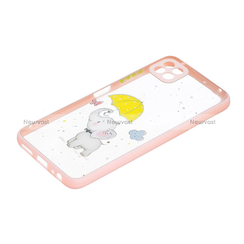 Silicone Candy Rubber Gel Fashionable Pattern Soft Case Cover Y01X for Samsung Galaxy A22 5G Yellow