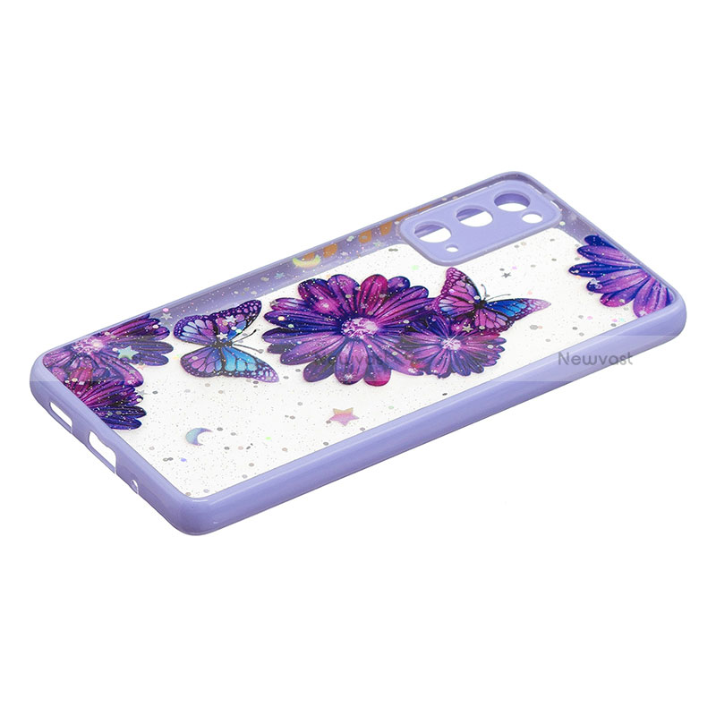 Silicone Candy Rubber Gel Fashionable Pattern Soft Case Cover Y01X for Samsung Galaxy S20 FE (2022) 5G Purple