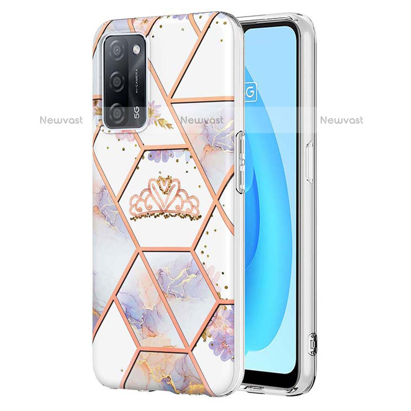 Silicone Candy Rubber Gel Fashionable Pattern Soft Case Cover Y02B for Oppo A55 5G