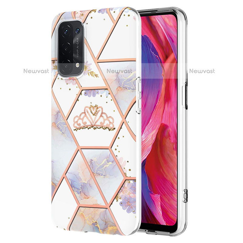 Silicone Candy Rubber Gel Fashionable Pattern Soft Case Cover Y02B for Oppo A93 5G Gray
