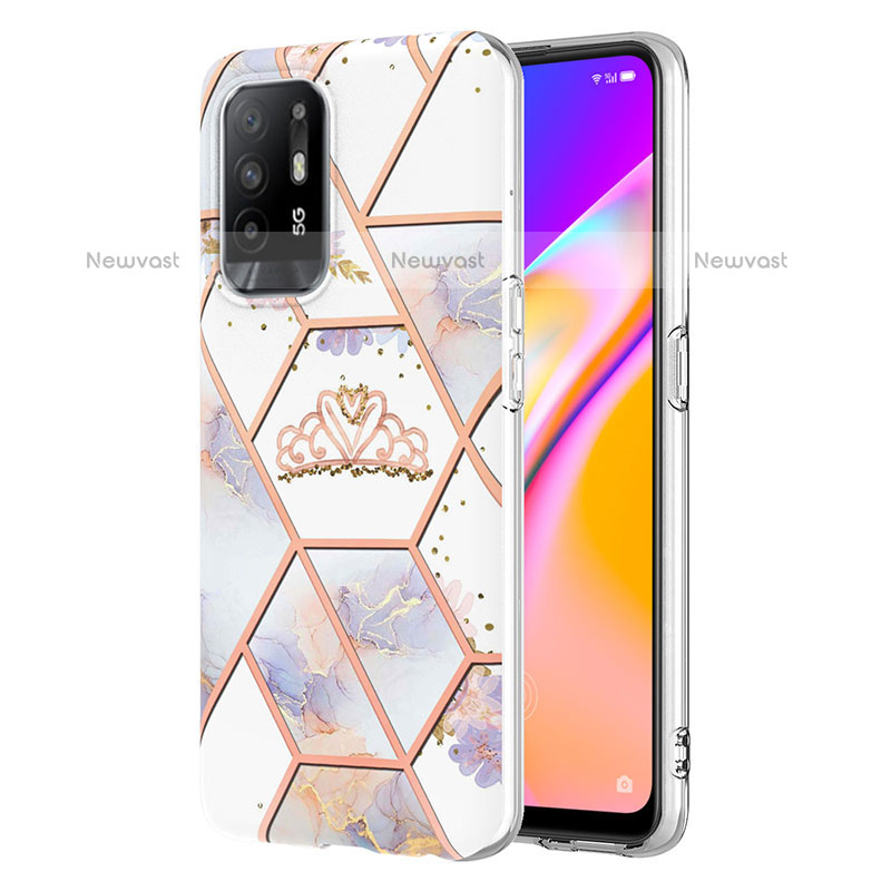 Silicone Candy Rubber Gel Fashionable Pattern Soft Case Cover Y02B for Oppo A95 5G Gray