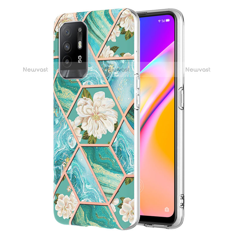 Silicone Candy Rubber Gel Fashionable Pattern Soft Case Cover Y02B for Oppo A95 5G Green