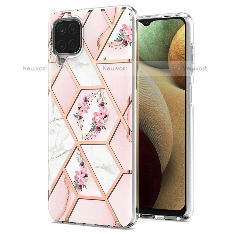 Silicone Candy Rubber Gel Fashionable Pattern Soft Case Cover Y02B for Samsung Galaxy A12 Pink