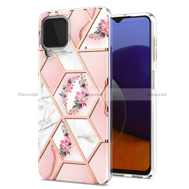 Silicone Candy Rubber Gel Fashionable Pattern Soft Case Cover Y02B for Samsung Galaxy A22 4G Pink