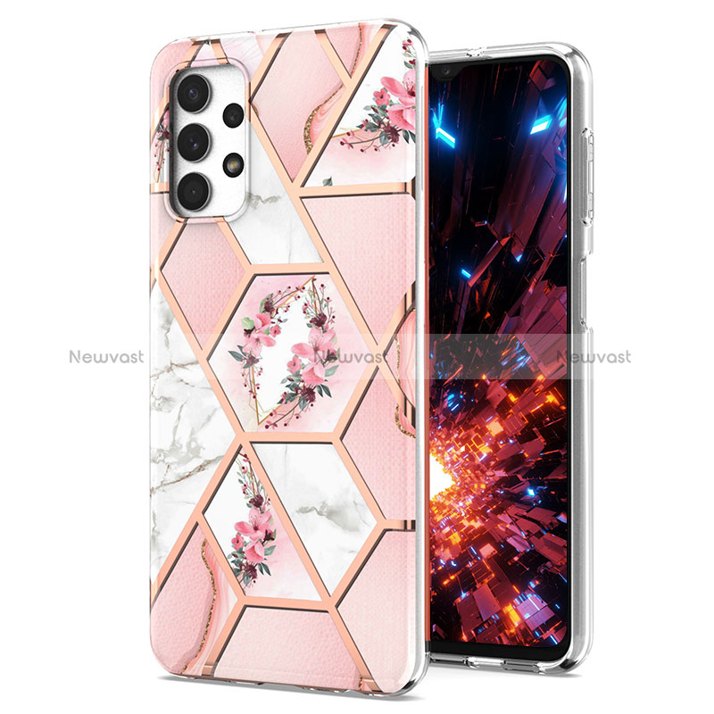 Silicone Candy Rubber Gel Fashionable Pattern Soft Case Cover Y02B for Samsung Galaxy A32 4G Pink