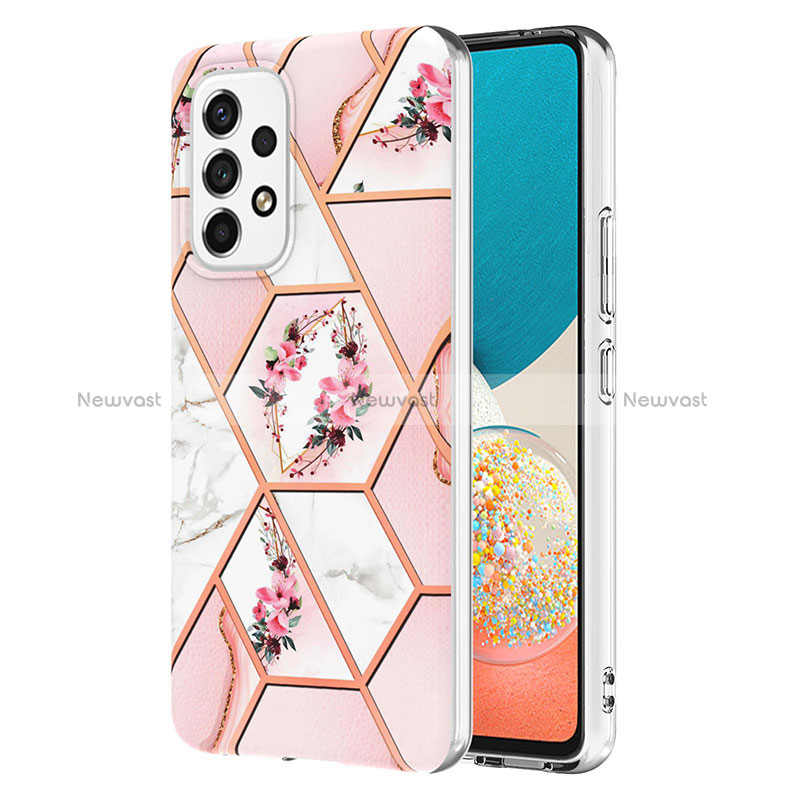 Silicone Candy Rubber Gel Fashionable Pattern Soft Case Cover Y02B for Samsung Galaxy A53 5G Pink