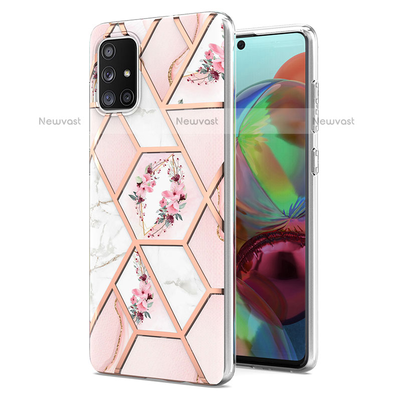 Silicone Candy Rubber Gel Fashionable Pattern Soft Case Cover Y02B for Samsung Galaxy A71 4G A715 Pink