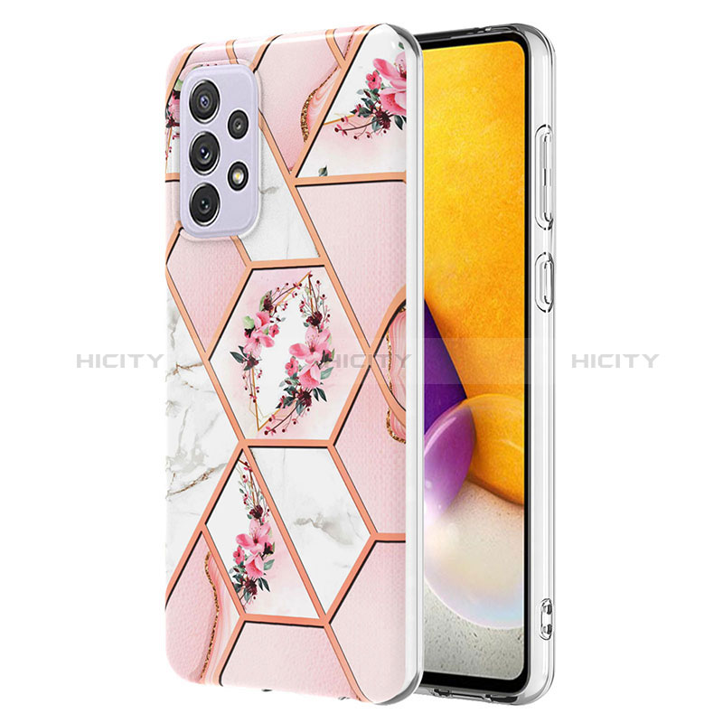 Silicone Candy Rubber Gel Fashionable Pattern Soft Case Cover Y02B for Samsung Galaxy A73 5G Pink