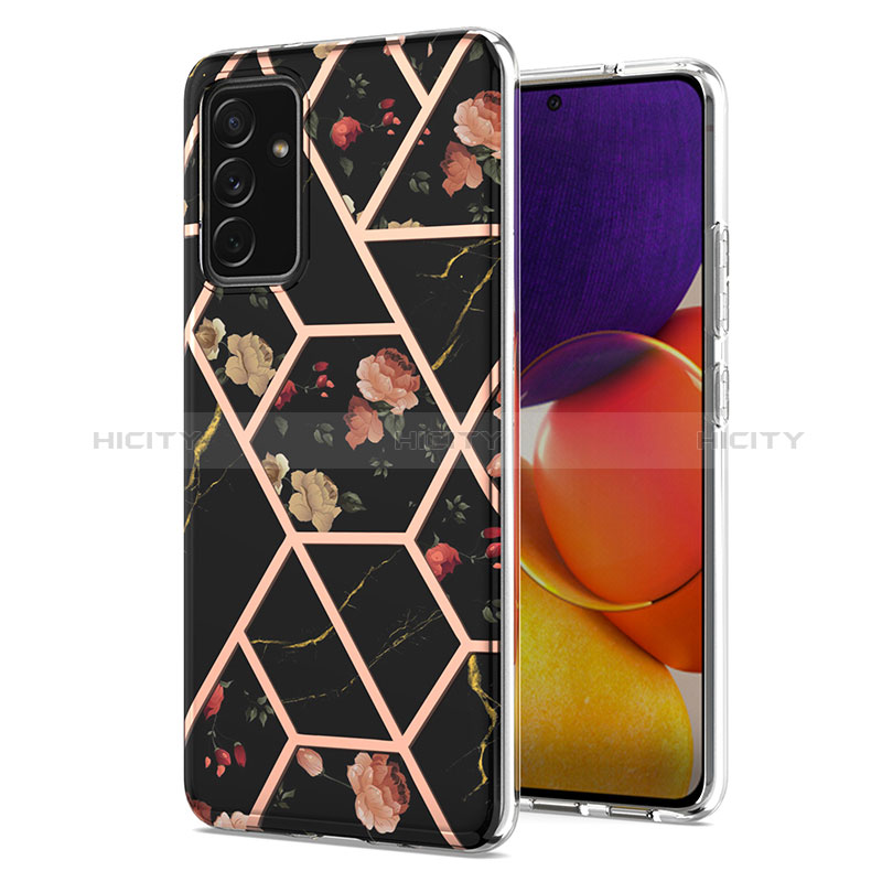 Silicone Candy Rubber Gel Fashionable Pattern Soft Case Cover Y02B for Samsung Galaxy A82 5G Black