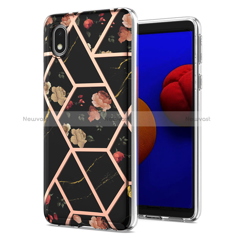 Silicone Candy Rubber Gel Fashionable Pattern Soft Case Cover Y02B for Samsung Galaxy M01 Core Black