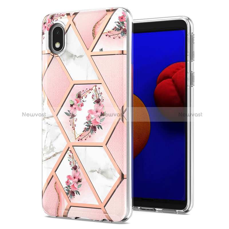 Silicone Candy Rubber Gel Fashionable Pattern Soft Case Cover Y02B for Samsung Galaxy M01 Core Pink