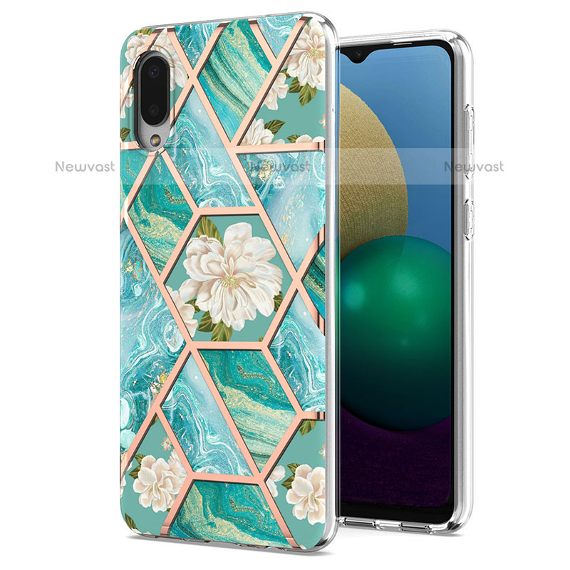 Silicone Candy Rubber Gel Fashionable Pattern Soft Case Cover Y02B for Samsung Galaxy M02 Green