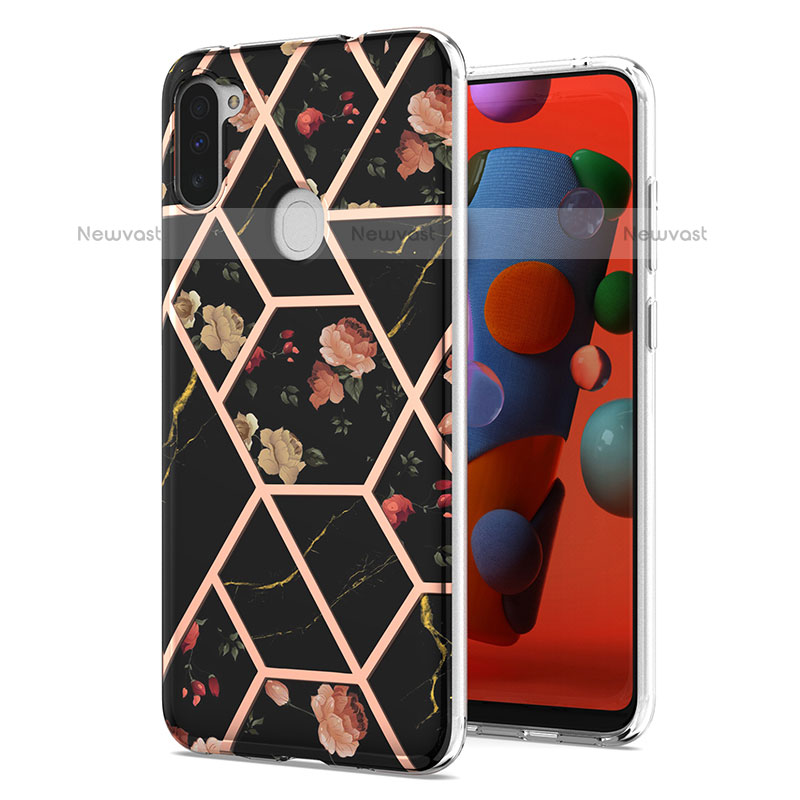 Silicone Candy Rubber Gel Fashionable Pattern Soft Case Cover Y02B for Samsung Galaxy M11 Black