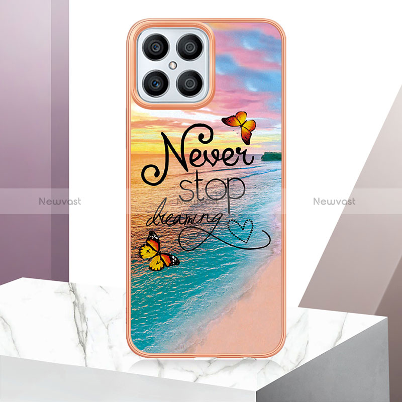 Silicone Candy Rubber Gel Fashionable Pattern Soft Case Cover Y03B for Huawei Honor X8 4G