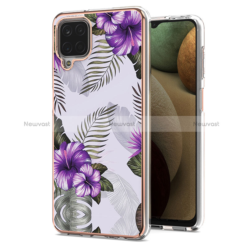 Silicone Candy Rubber Gel Fashionable Pattern Soft Case Cover Y03B for Samsung Galaxy A12 5G Purple