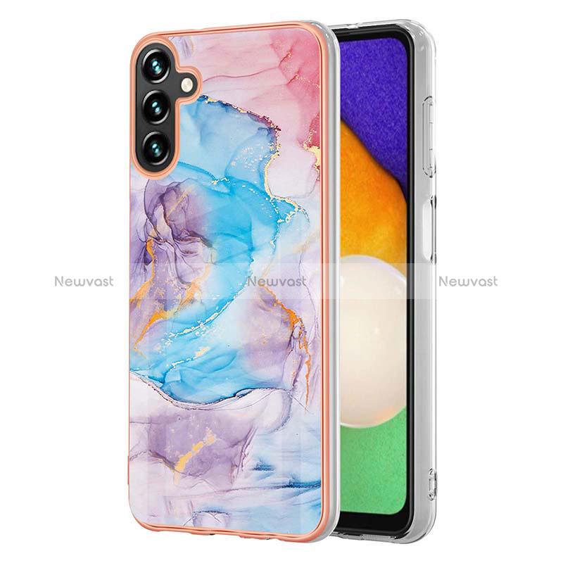 Silicone Candy Rubber Gel Fashionable Pattern Soft Case Cover Y03B for Samsung Galaxy A13 5G Blue
