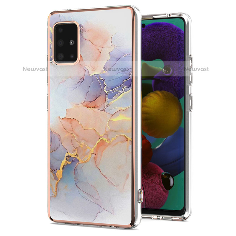 Silicone Candy Rubber Gel Fashionable Pattern Soft Case Cover Y03B for Samsung Galaxy A51 4G Clove Purple