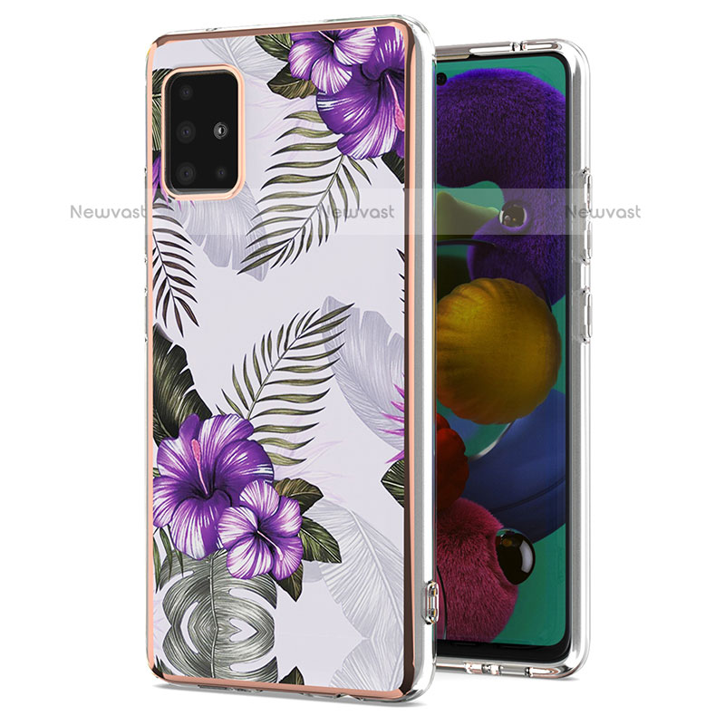 Silicone Candy Rubber Gel Fashionable Pattern Soft Case Cover Y03B for Samsung Galaxy A51 4G Purple