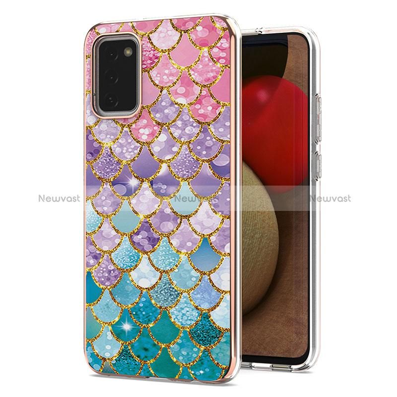 Silicone Candy Rubber Gel Fashionable Pattern Soft Case Cover Y03B for Samsung Galaxy M02s Colorful