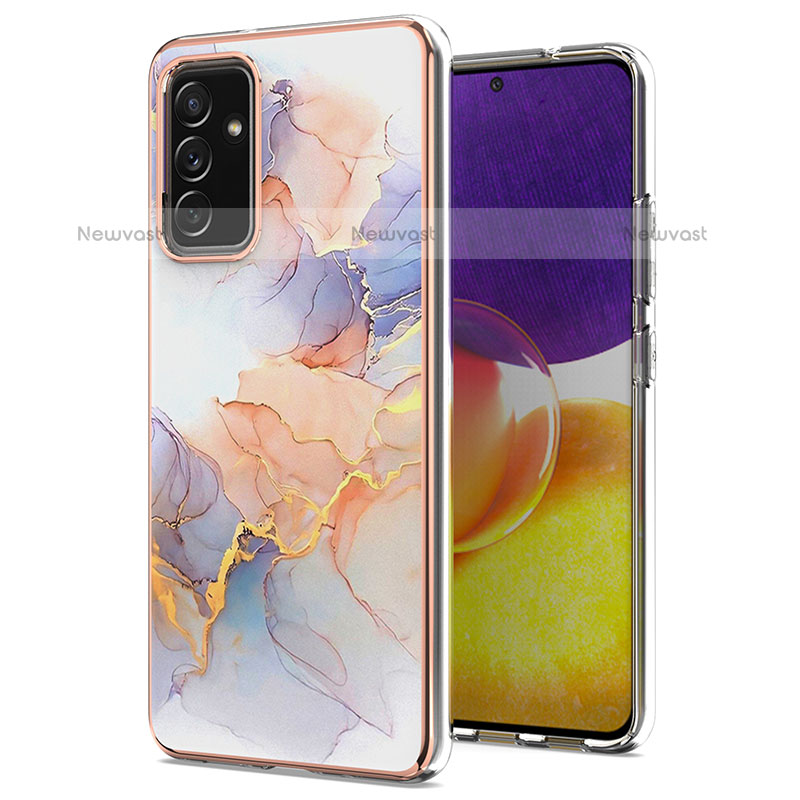 Silicone Candy Rubber Gel Fashionable Pattern Soft Case Cover Y03B for Samsung Galaxy Quantum2 5G Clove Purple